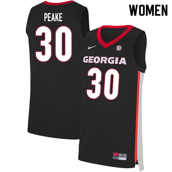 2020 Women #30 Mike Peake Georgia Bulldogs College Basketball Jerseys Sale-Black
